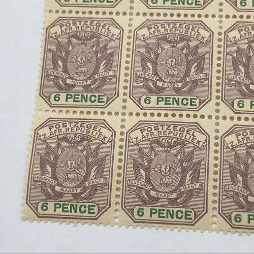ZAR - SACC 229 Block of 12 unmounted mint 6 Pence stamps