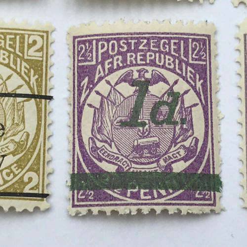 ZAR - 1880`s to 1890`s lot of 8 surcharged unmounted mint stamps