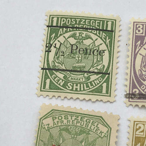 ZAR - 1880`s to 1890`s lot of 8 surcharged unmounted mint stamps