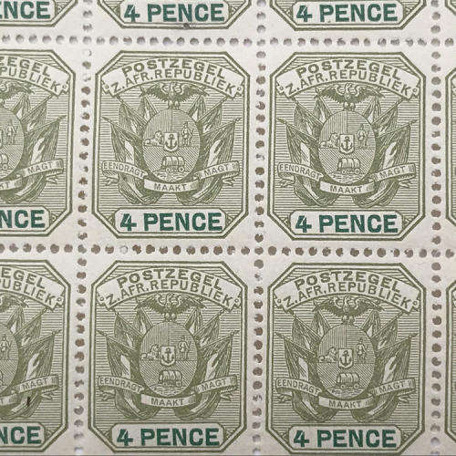 ZAR - SACC 228 block of 15 unmounted mint 4 Pence stamps