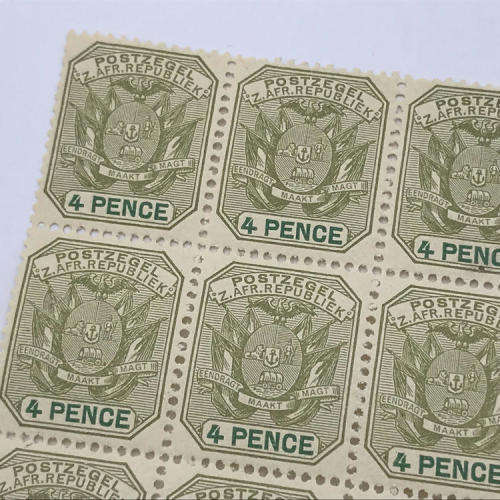 ZAR - SACC 228 block of 15 unmounted mint 4 Pence stamps