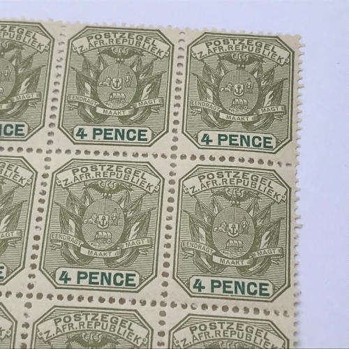 ZAR - SACC 228 block of 15 unmounted mint 4 Pence stamps