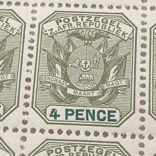ZAR - SACC 228 block of 15 unmounted mint 4 Pence stamps