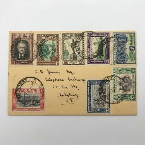 BSA Company Golden Jubilee Southern Rhodesia first day cover with SACC 55-62 stamps