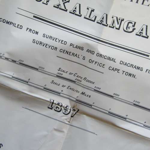 1897 Map of the district of XALANGA and Elliot - some damage - A RARE FIND - 170 x 107cm