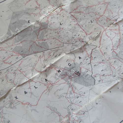 1897 Map of the district of XALANGA and Elliot - some damage - A RARE FIND - 170 x 107cm