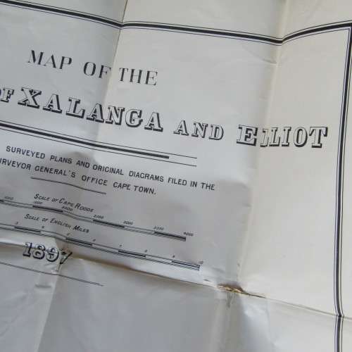 1897 Map of the district of XALANGA and Elliot - some damage - A RARE FIND - 170 x 107cm