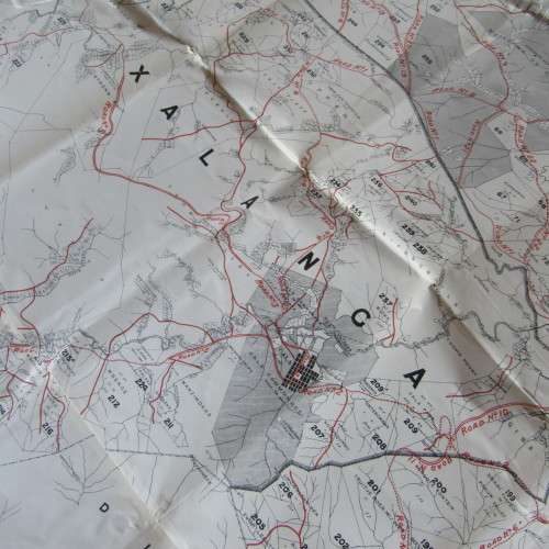 1897 Map of the district of XALANGA and Elliot - some damage - A RARE FIND - 170 x 107cm
