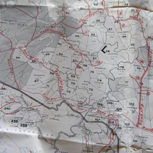 1897 Map of the district of XALANGA and Elliot - some damage - A RARE FIND - 170 x 107cm