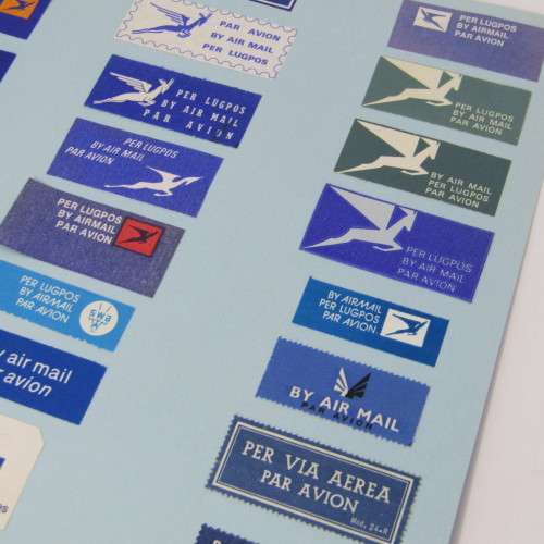 Lot of about 90 Airmail Tags and other items