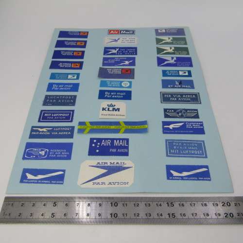 Lot of about 90 Airmail Tags and other items