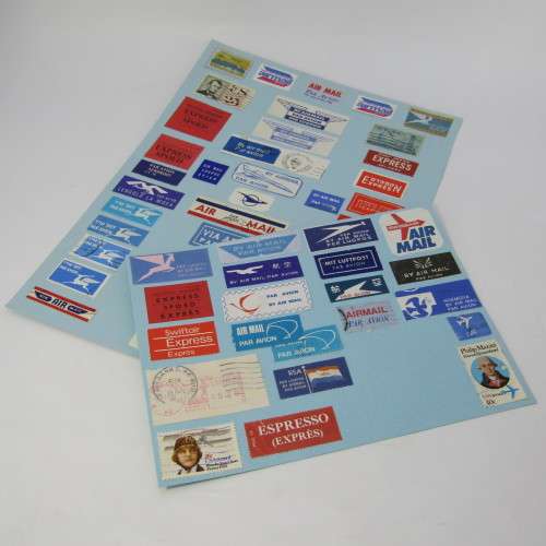 Lot of about 90 Airmail Tags and other items