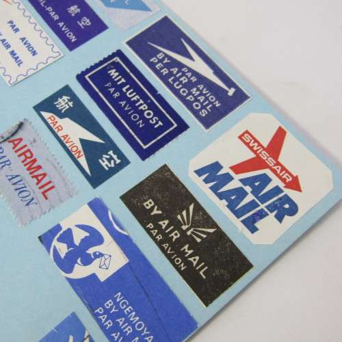 Lot of about 90 Airmail Tags and other items