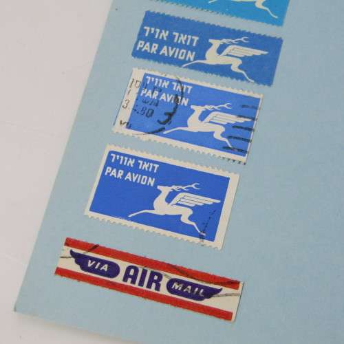 Lot of about 90 Airmail Tags and other items