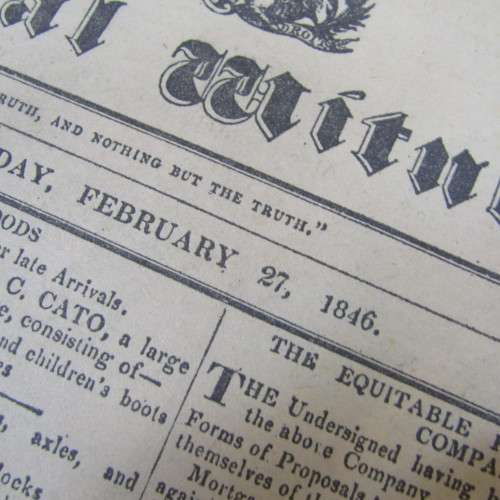 Pair of Natal Witness news papers 1846 and 1992