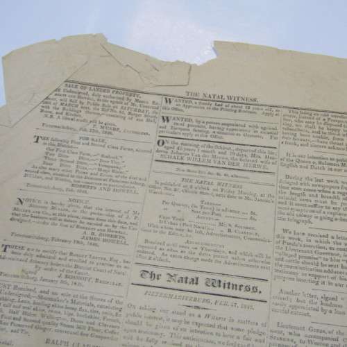 Pair of Natal Witness news papers 1846 and 1992