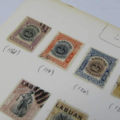 Lot of 19 Labuan Colony and North Borneo with Labuan overprint stamps - mint and used hinged