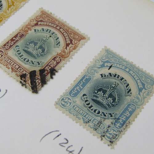 Lot of 19 Labuan Colony and North Borneo with Labuan overprint stamps - mint and used hinged