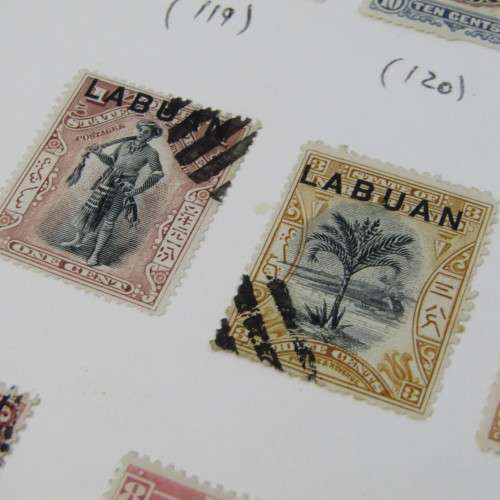 Lot of 19 Labuan Colony and North Borneo with Labuan overprint stamps - mint and used hinged