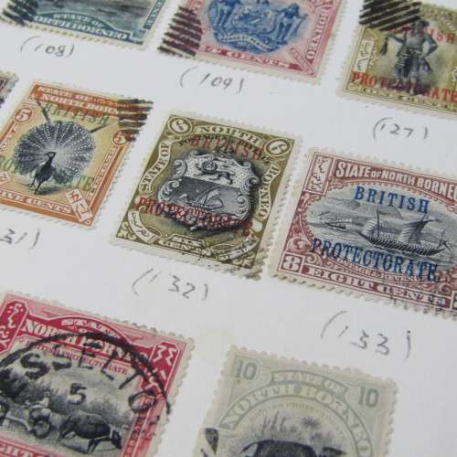 Lot of 43 North Borneo stamps - used hinged
