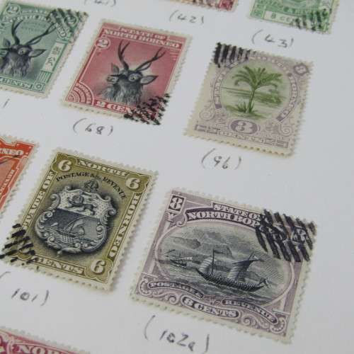 Lot of 43 North Borneo stamps - used hinged