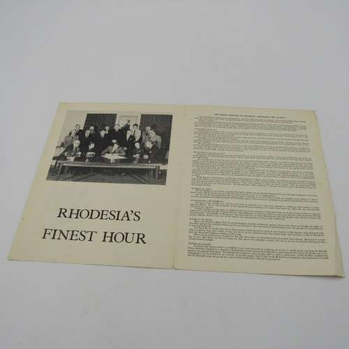11 Nov 1965 Rhodesias finest hour leaflet with proclamation