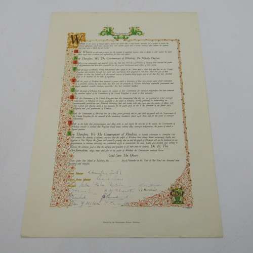 11 Nov 1965 Rhodesias finest hour leaflet with proclamation