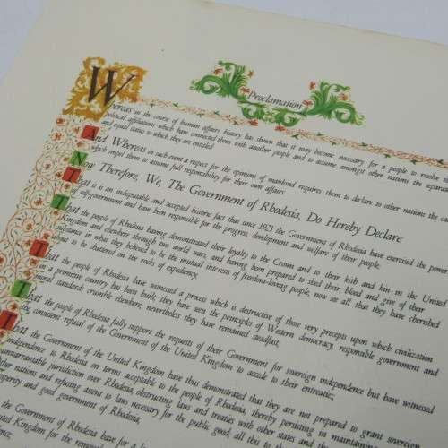 11 Nov 1965 Rhodesias finest hour leaflet with proclamation