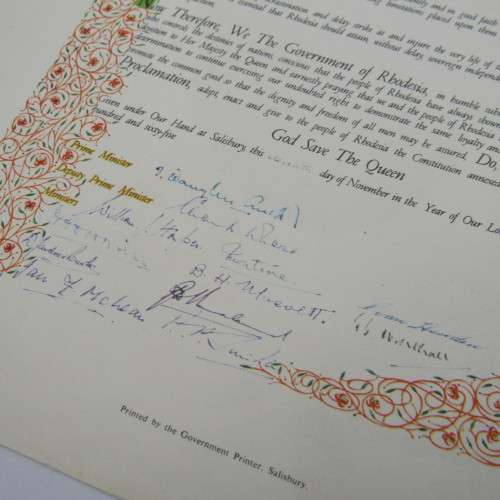 11 Nov 1965 Rhodesias finest hour leaflet with proclamation