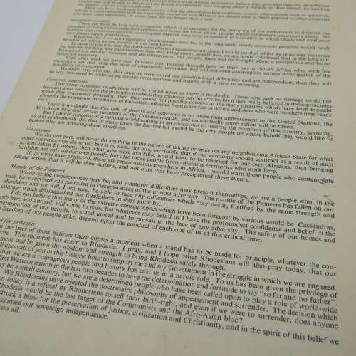 11 Nov 1965 Rhodesias finest hour leaflet with proclamation