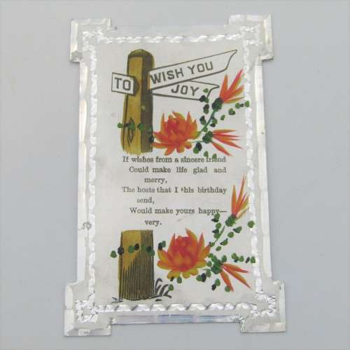Antique metal Birthday card - rare and almost never seen