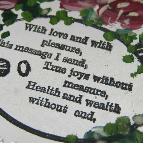 Antique metal Birthday card to a sister - rare and almost never seen