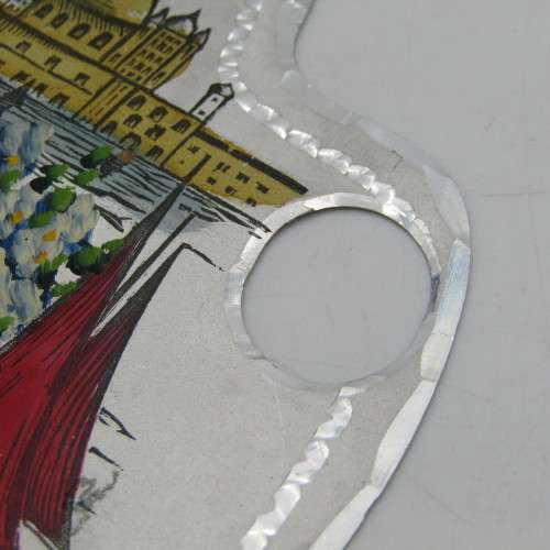 Antique metal Birthday card - odd shape - rare and almost never seen