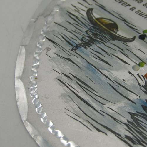 Antique metal Birthday card - odd shape - rare and almost never seen