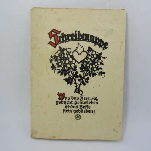 Antique German writing Case folder with cards, stickers, envelopes and more