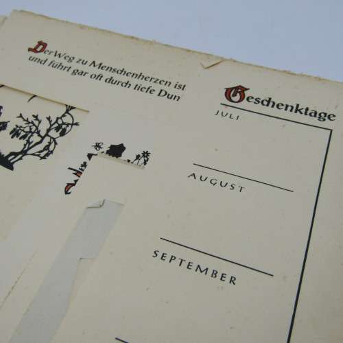 Antique German writing Case folder with cards, stickers, envelopes and more