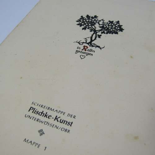 Antique German writing Case folder with cards, stickers, envelopes and more