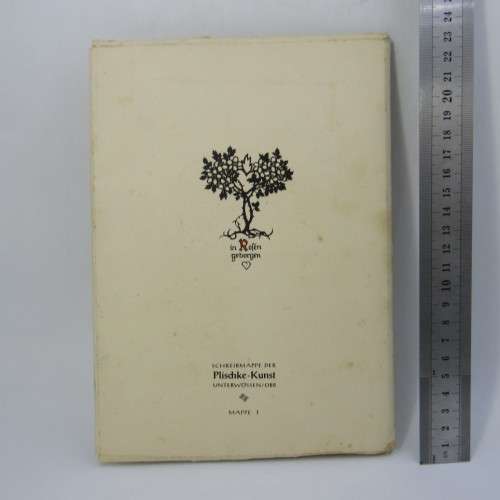 Antique German writing Case folder with cards, stickers, envelopes and more