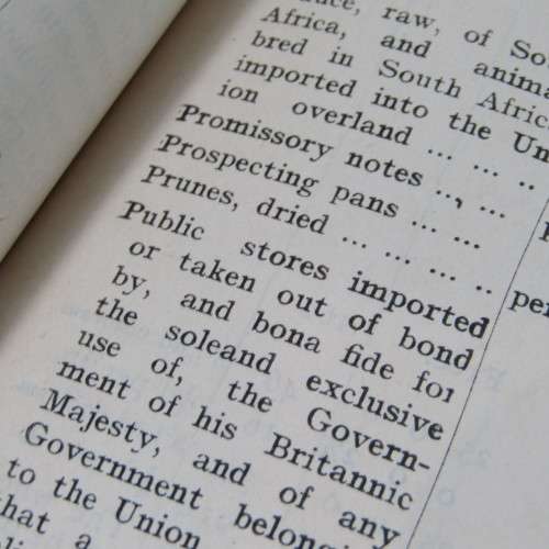 1907 Orange River Colony Customs handbook - over 200 pages