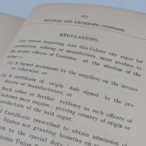 1907 Orange River Colony Customs handbook - over 200 pages
