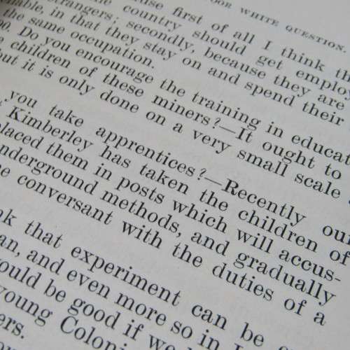 Cape of Good Hope Original report of the Select Committee on the Poor White question - 1906