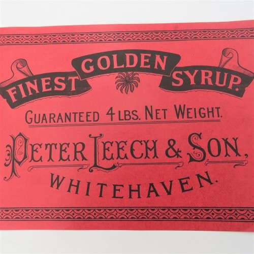 Antique Peter Leech and Son Finest Golden Syrup 4 LBS label