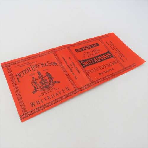 Antique Peter Leech and Son Sweet Almonds - one pound tin label