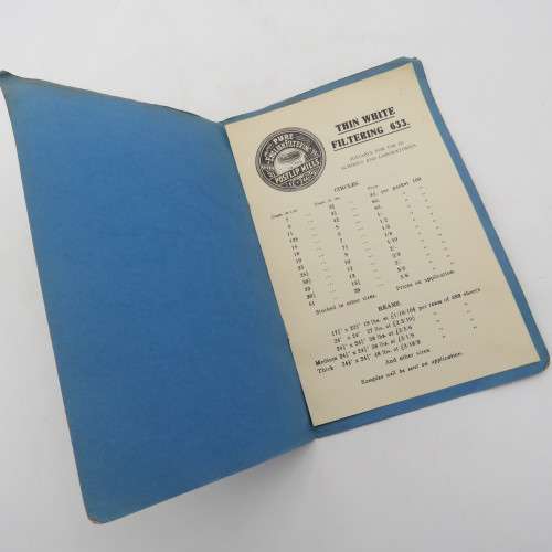 Antique Postlip Mill 633 English filtering papers advertising booklet