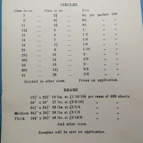 Antique Postlip Mill 633 English filtering papers advertising booklet