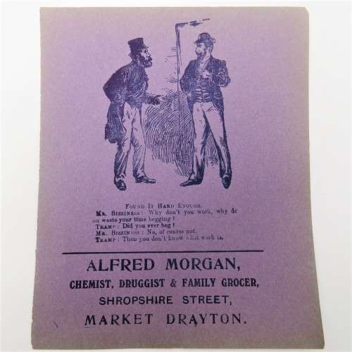 Antique Alfred Morgan chemist flyer