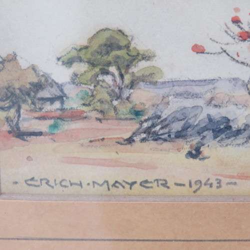 1943 Watercolor painting by Erich Mayer - One of the SA masters