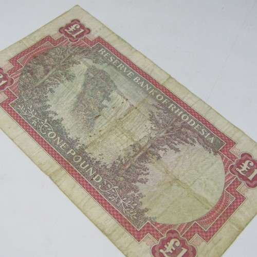 1968 Rhodesia One Pound bank note - 14 October 1968 - K27 757504