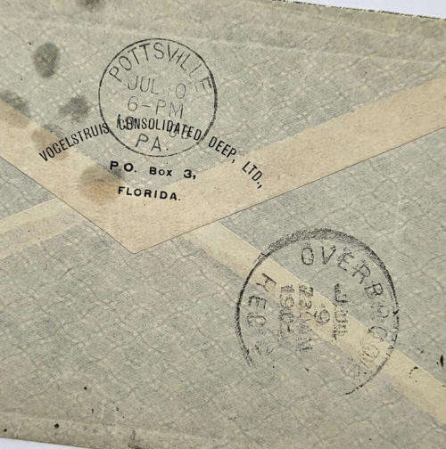 Letter on official Vogelstruis consolidated deep Gold mine Stationary  - See description