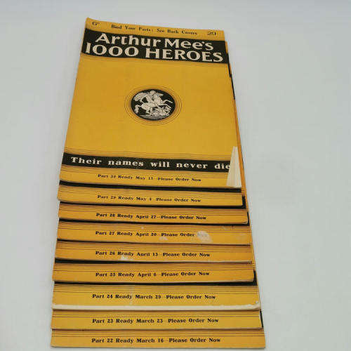 Lot of 34 Arthur Mee`s 1000 Heroes booklets - some covers loose